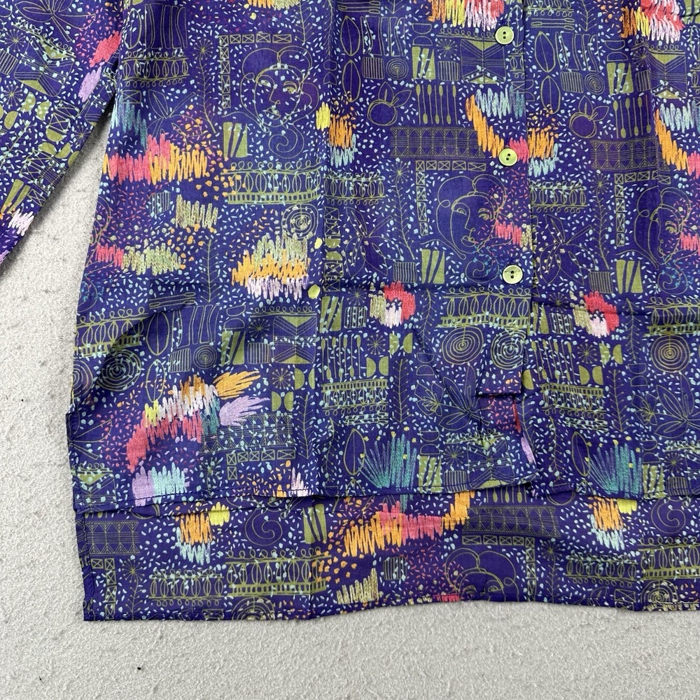 Catherine Andre Button Up Shirt 38 Purple‎ Art To Wear Lightweight Palette - Picture 9 of 16